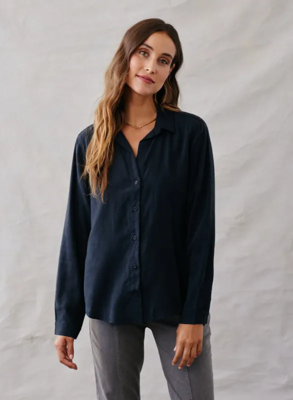 Long Sleeve Classic Button Down - Vintage Black sold by Bella Dahl