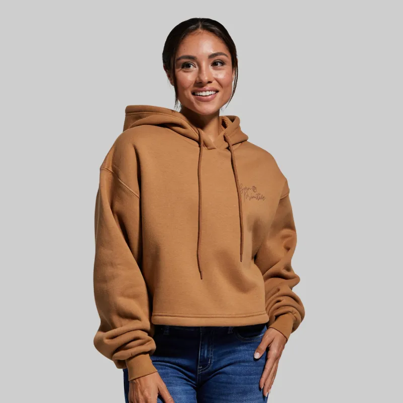 Revival Cropped Fleece Hoodie (Camel) sold by Born Primitive