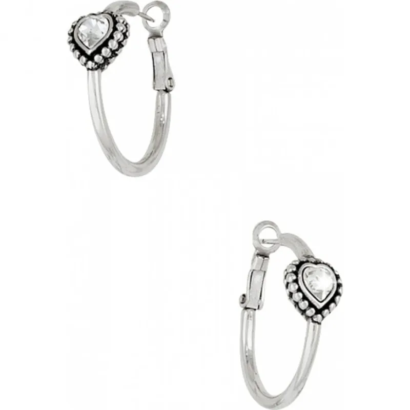 Shimmer Heart Small Hoop Earrings sold by Brighton