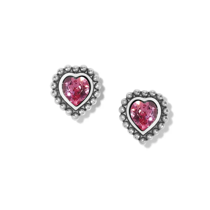 Shimmer Heart Mini Post Earrings sold by Brighton