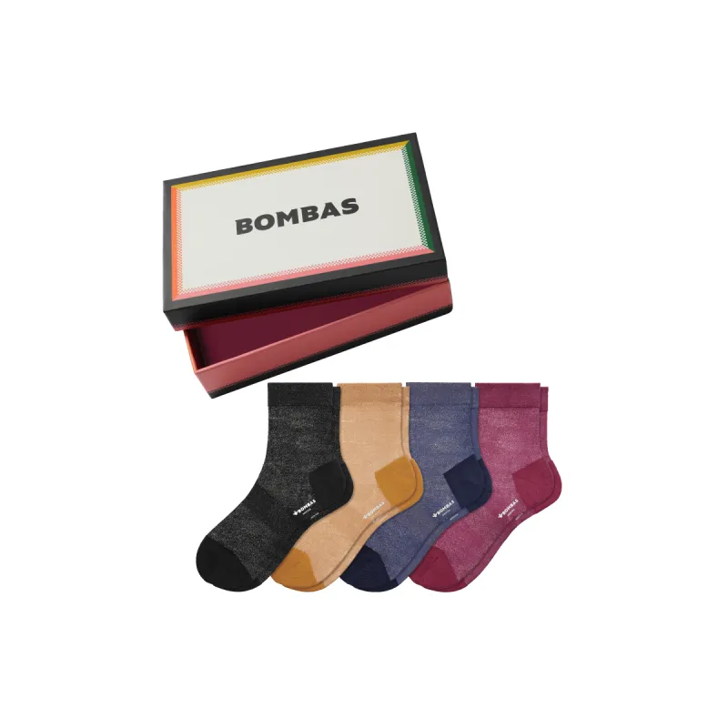 Women’s Sheer Sparkle Quarter 4-Pack Gift Box sold by Bombas