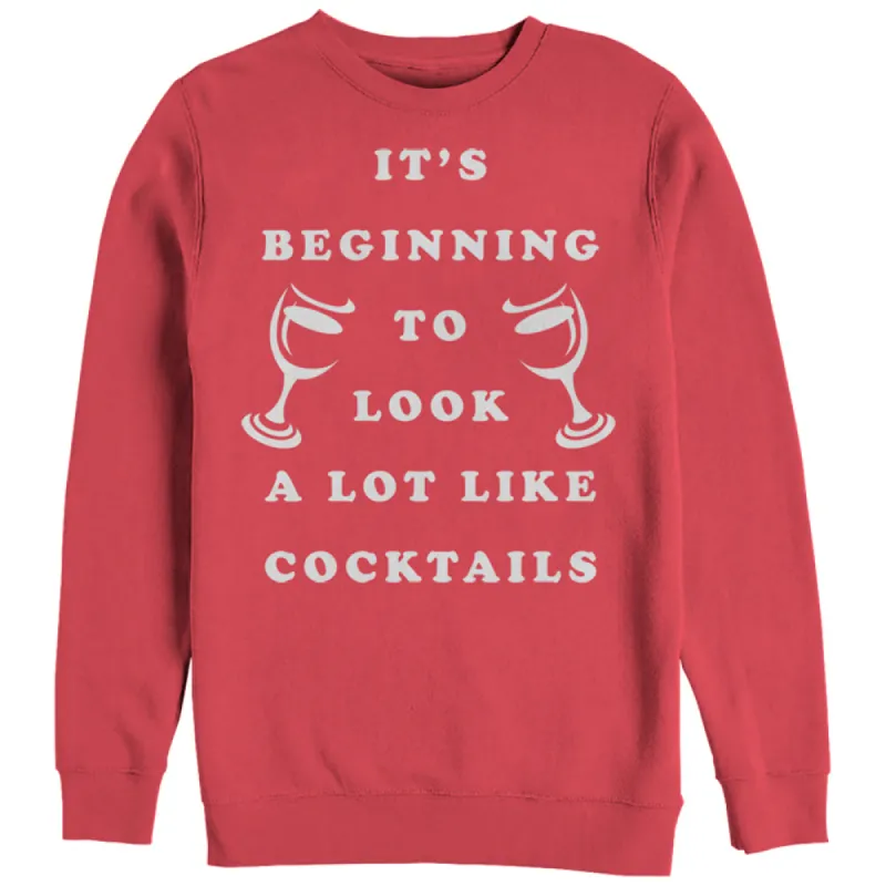 Women's CHIN UP Christmas Cocktails Sweatshirt sold by Chin Up Apparel