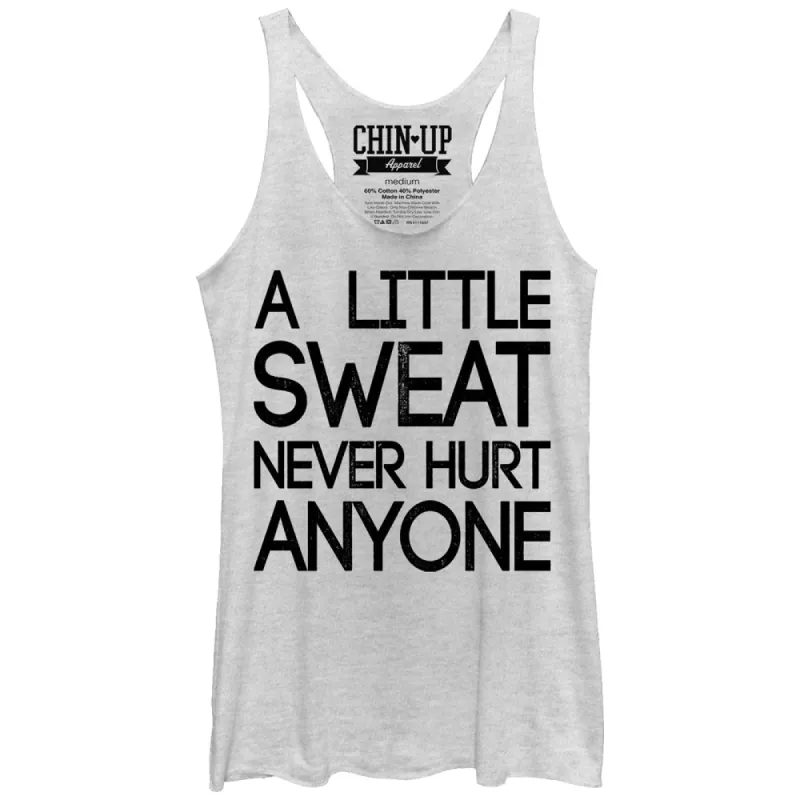 Women's CHIN UP A Little Sweat Never Hurt Racerback Tank Top sold by Chin Up Apparel