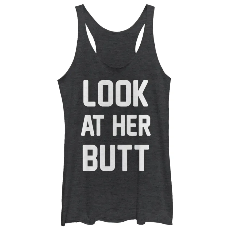 Women's CHIN UP Look at Her Butt Racerback Tank Top sold by Chin Up Apparel