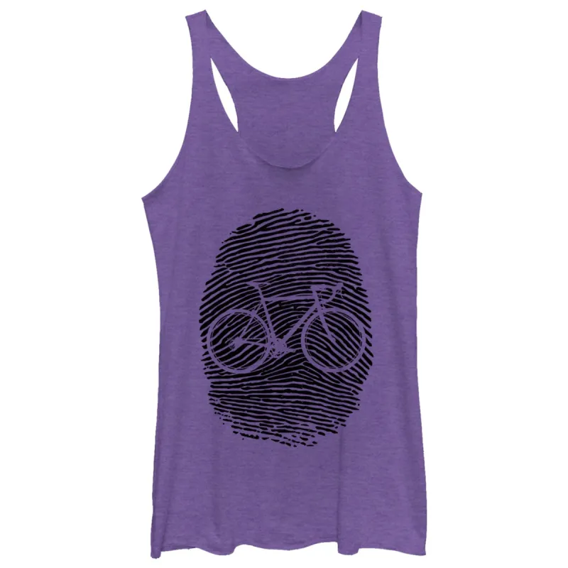 Women's CHIN UP Fingerprint Bike Racerback Tank Top sold by Chin Up Apparel