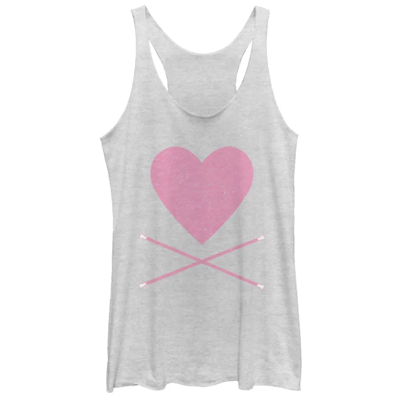 Women's CHIN UP Baton Heart Racerback Tank Top sold by Chin Up Apparel