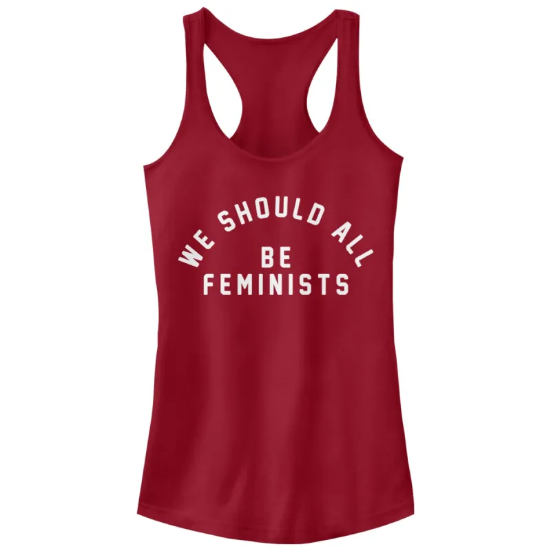 Junior's CHIN UP Should All Be Feminists Racerback Tank Top sold by Chin Up Apparel
