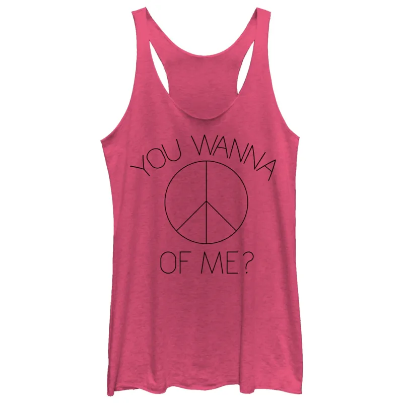 Women's CHIN UP Peace Of Me Racerback Tank Top sold by Chin Up Apparel