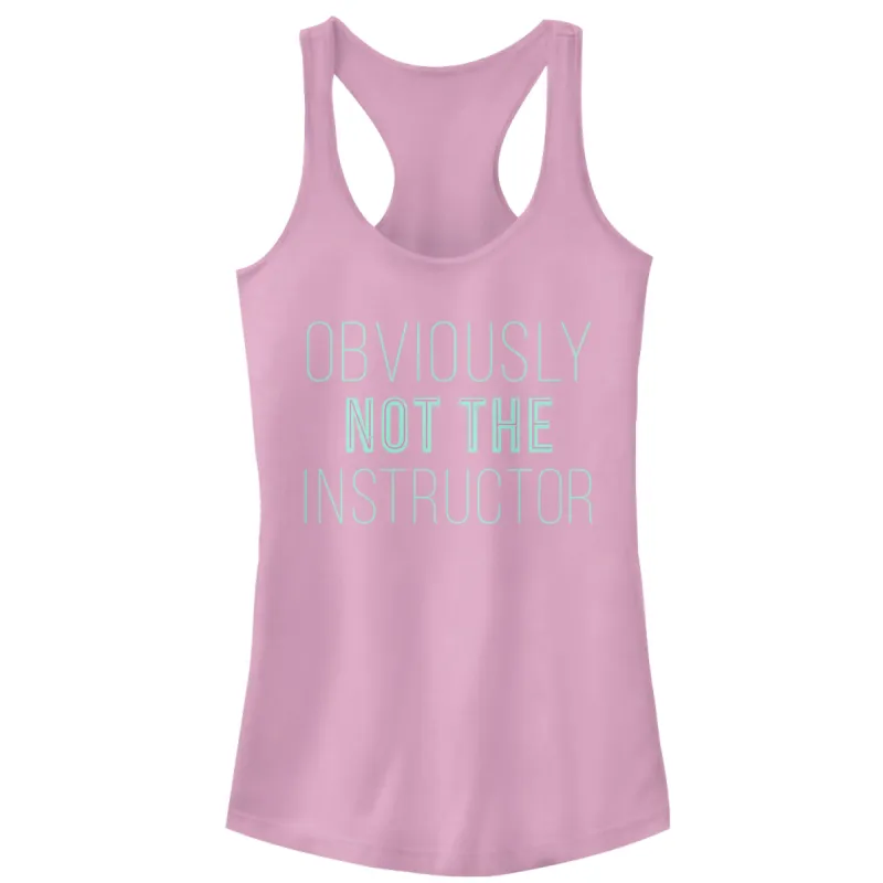 Junior's CHIN UP Not the Instructor Racerback Tank Top sold by Chin Up Apparel