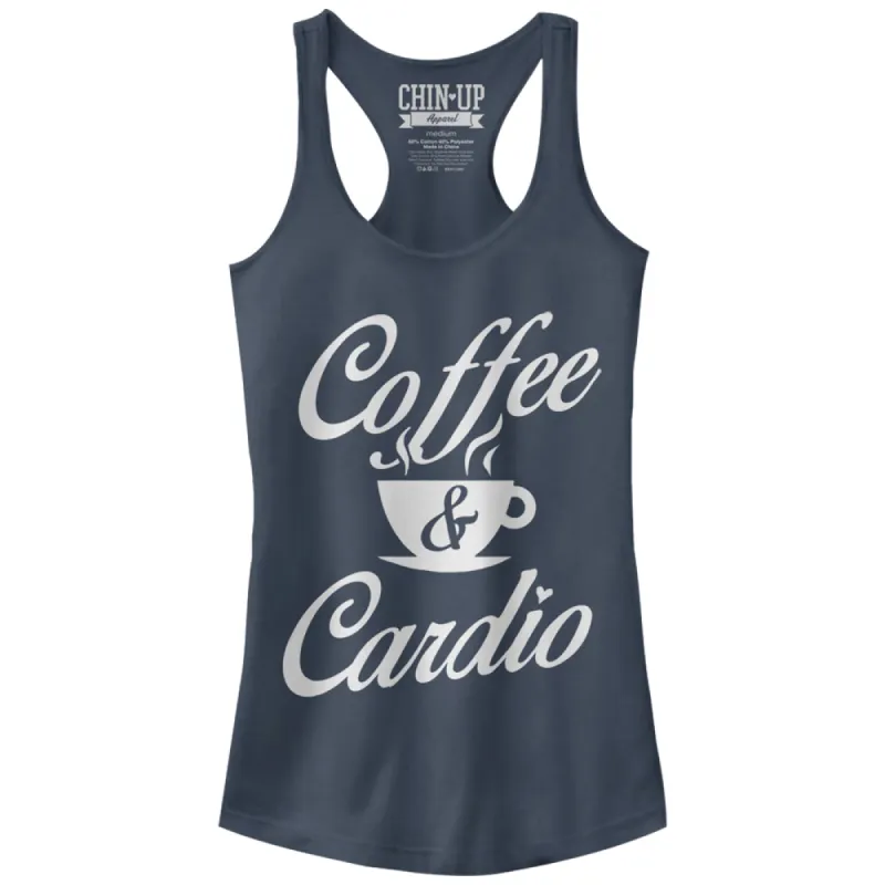 Junior's CHIN UP Coffee and Cardio Racerback Tank Top sold by Chin Up Apparel