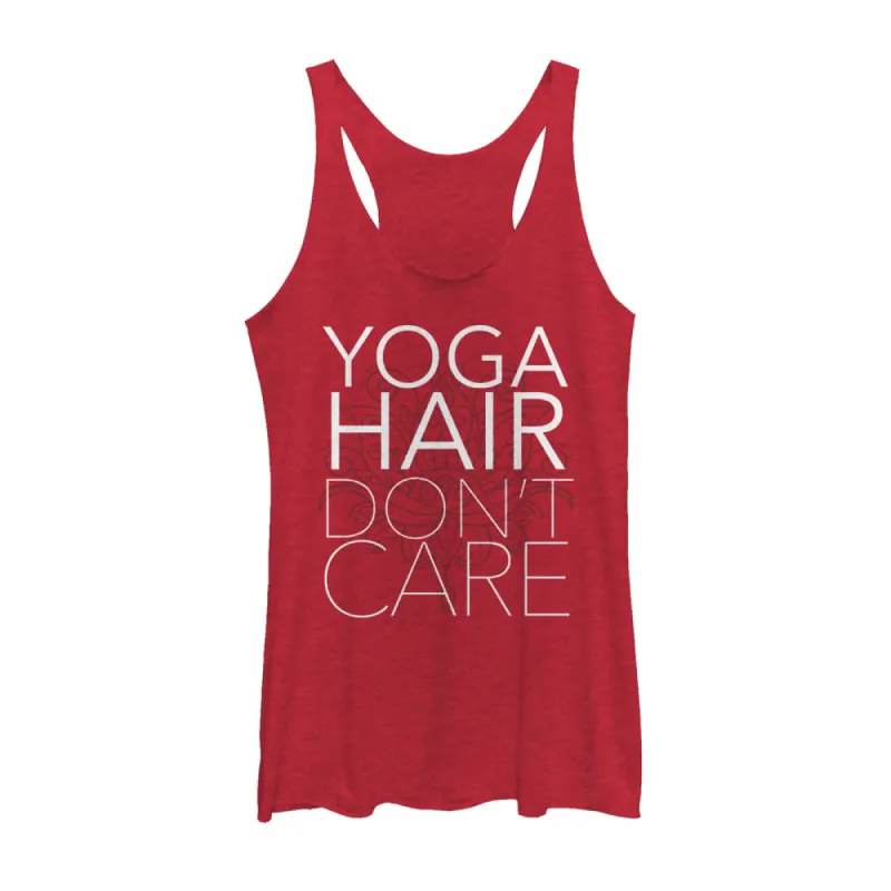 Women's CHIN UP Yoga Hair Don't Care Racerback Tank Top sold by Chin Up Apparel