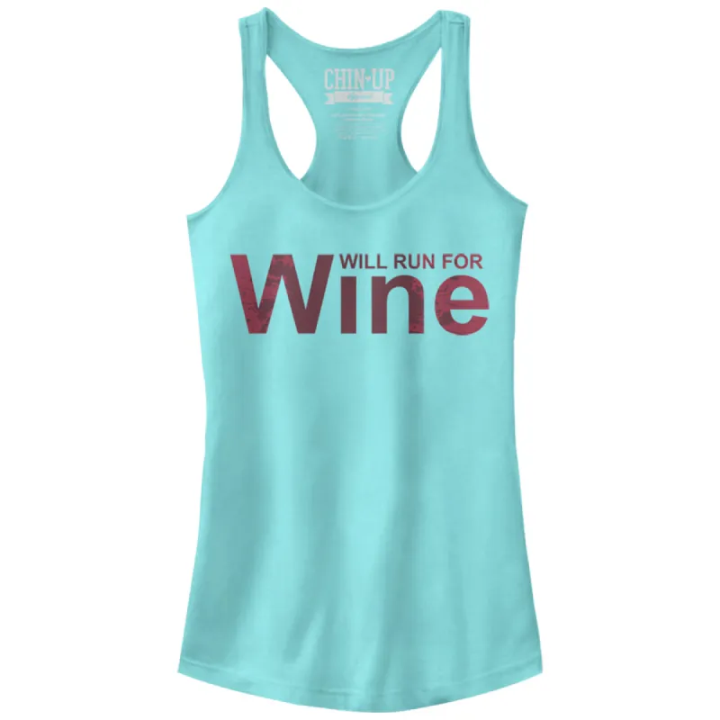 Junior's CHIN UP Splatter Will Run for Wine Racerback Tank Top sold by Chin Up Apparel