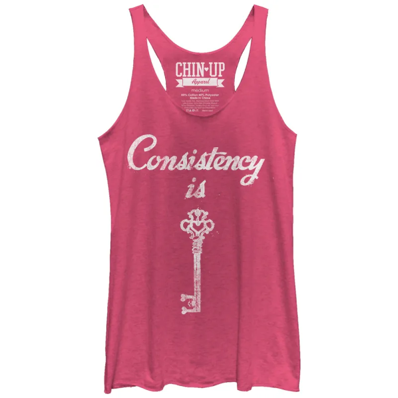Women's CHIN UP Consistency is Key Racerback Tank Top sold by Chin Up Apparel