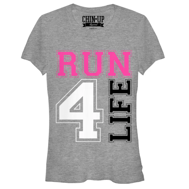 Junior's CHIN UP Run For Life T-Shirt sold by Chin Up Apparel