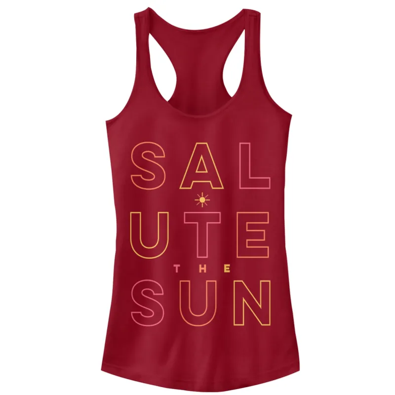 Junior's CHIN UP Sun Salute Racerback Tank Top sold by Chin Up Apparel