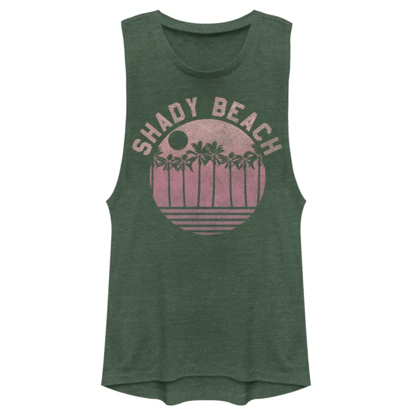 Junior's CHIN UP Retro Shady Beach Festival Muscle Tee sold by Chin Up Apparel