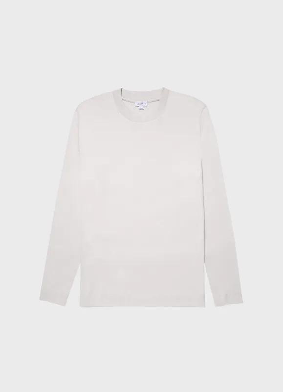 Men's Long Sleeve Heavyweight T-shirt in Putty sold by Sunspel