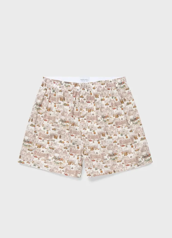 Men's Classic Boxer Shorts in Liberty Fabric in London's Calling sold by Sunspel