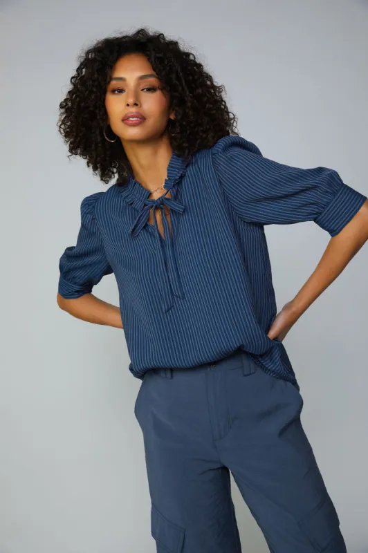 Striped Structured Sleeve Blouse sold by Current Air