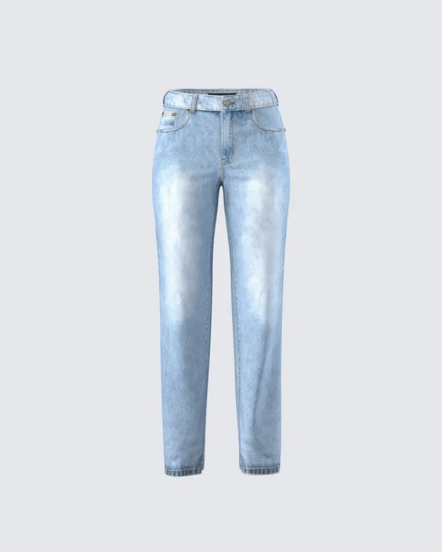 Achara Blue Denim Low Rise Jean sold by Finesse