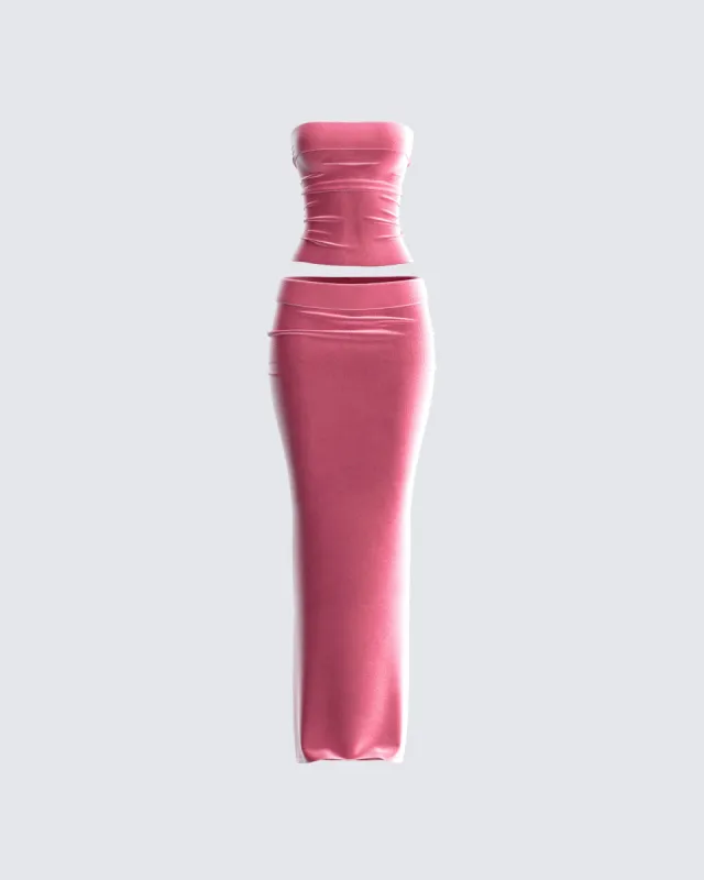 Ayla Pink Velvet Set sold by Finesse