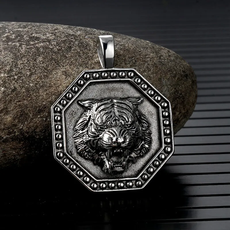 Vintage Tiger Head Stainless Steel Pendant sold by GTHIC