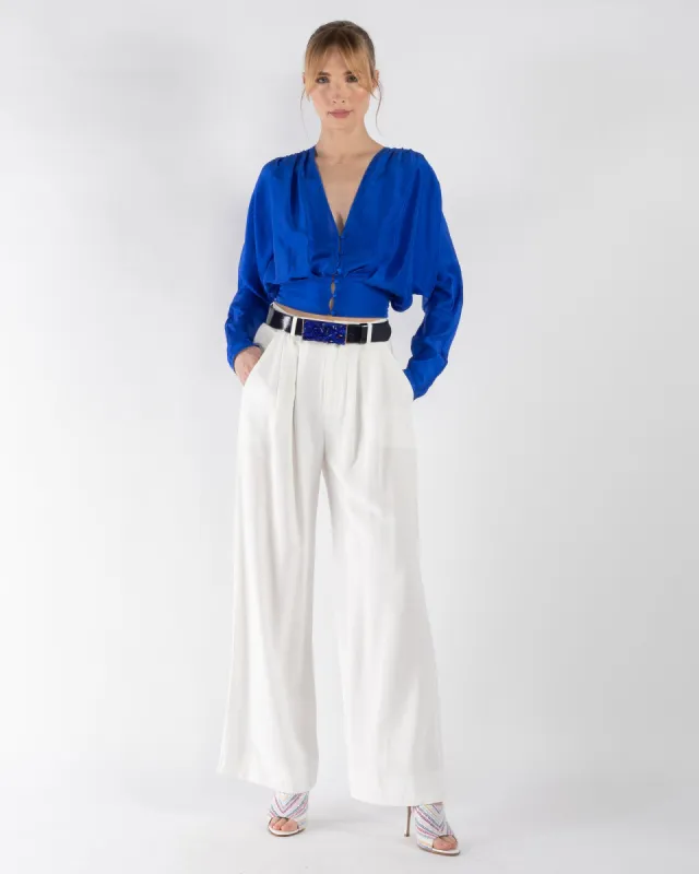 Habotai V-Neck Blouse sold by TNT Fashion