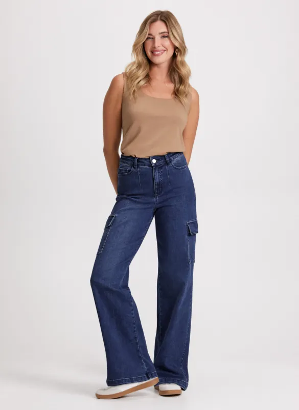 Square Neck Tank Top & Cargo Jeans sold by Laura
