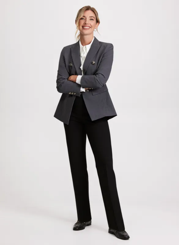 Rosette Detail Blazer & Pull-On Slim Leg Pants sold by Laura