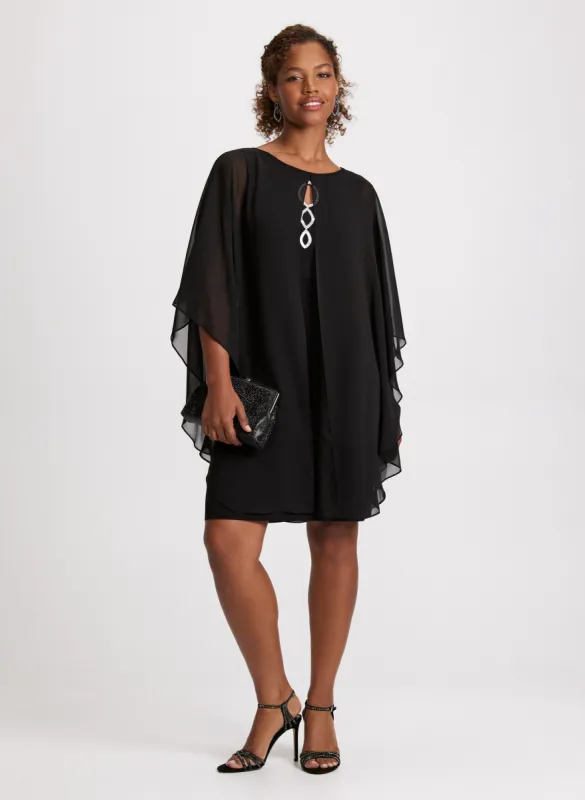 Poncho Effect Chiffon Dress sold by Laura