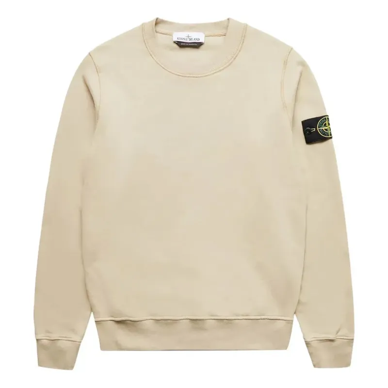 STONE ISLAND Logo Patch Sweatshirt 'Cream' 771563020-V0090 sold by KicksCrew