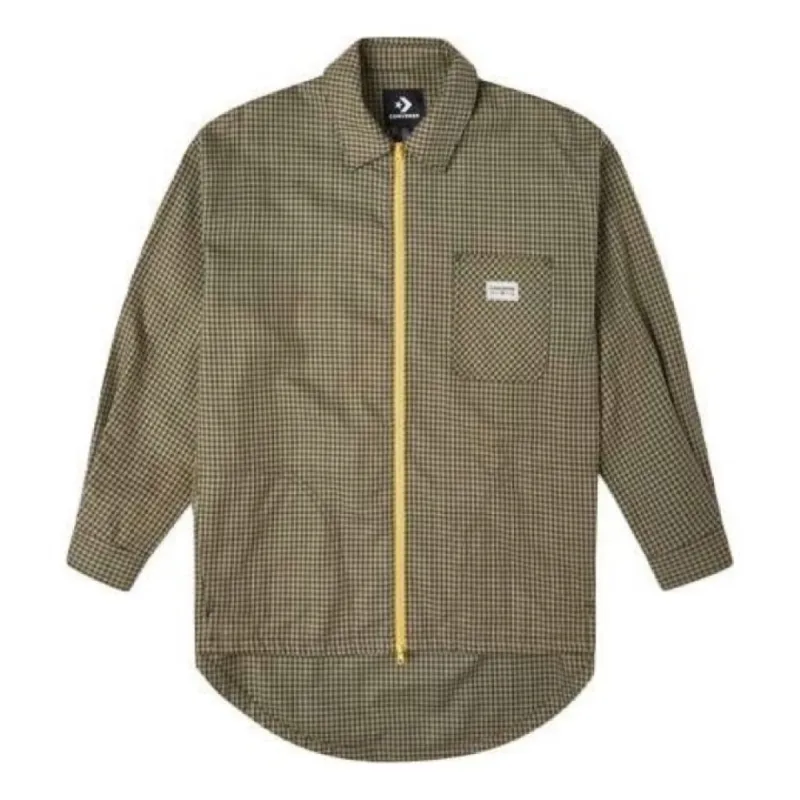 (WMNS) Converse Pocket Oversized Woven Shirt 'Olive Green' 10022551-A01 sold by KicksCrew