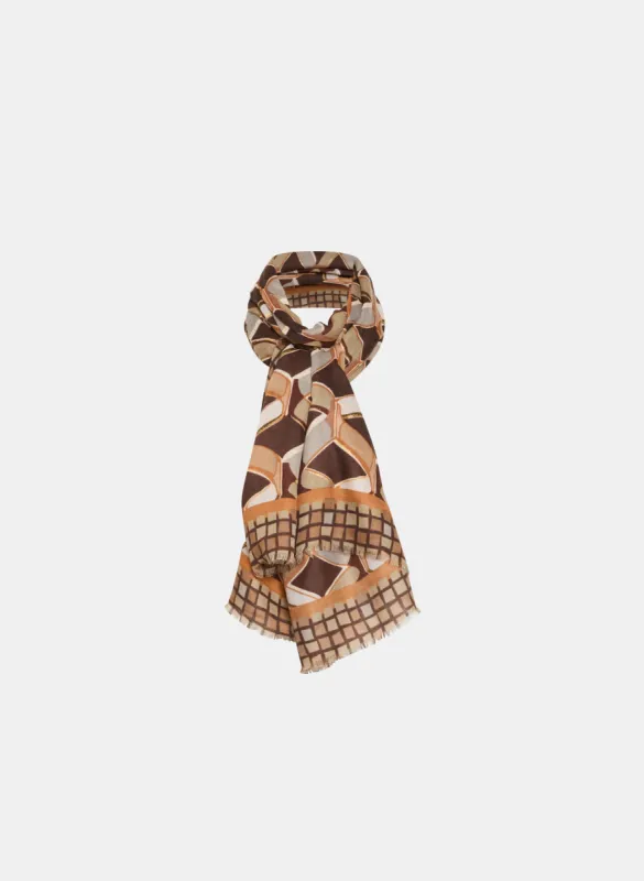 Abstract Print Metallic Detail Scarf sold by Melanie Lyne