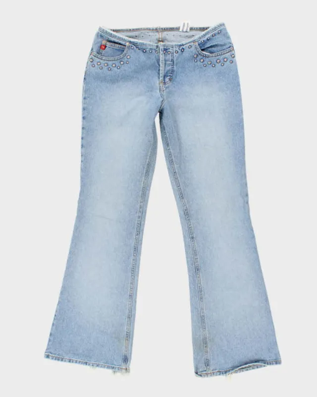 Vintage Y2K Women's Light Wash Flare Jeans - W30 L30 sold by Rokit