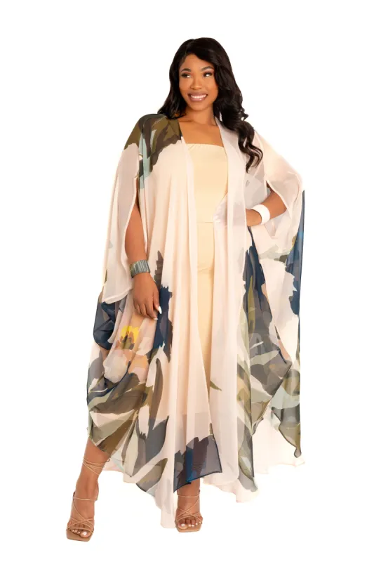 Floral Robe with Wrist Band sold by Buxom Couture
