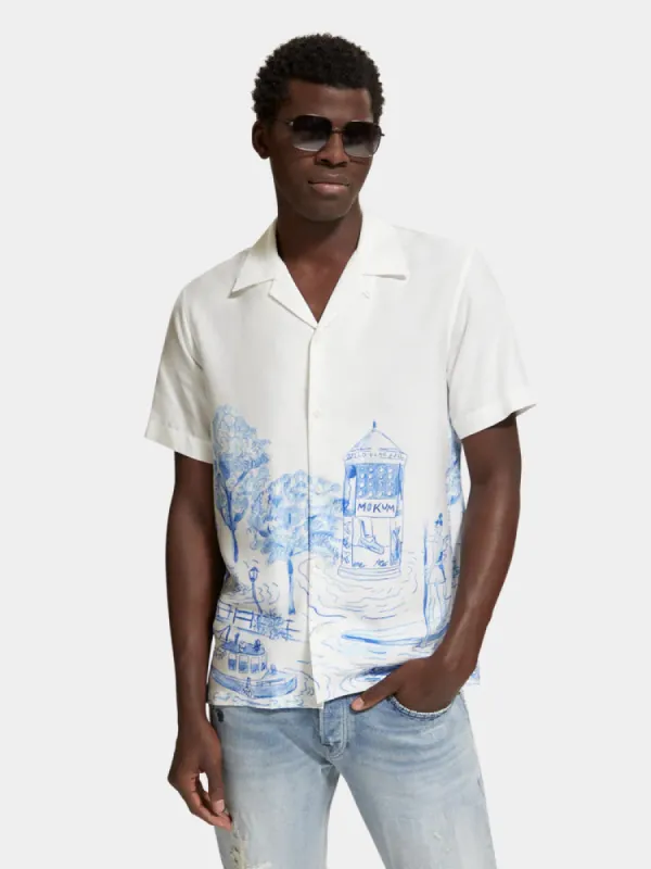 Tencel printed camp shirt sold by Scotch and Soda