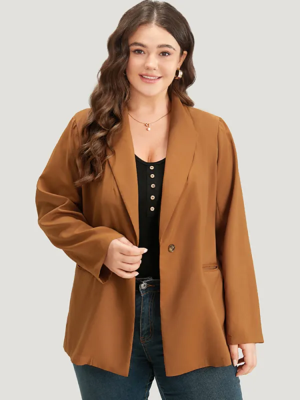 Halloween Plain Lapel Collar Patched Pocket Blazer sold by Bloomchic