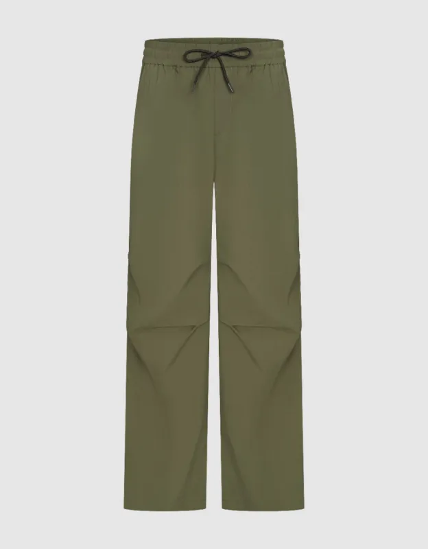 Drawstring Waist Wide-Leg Pants sold by Urban Revivo