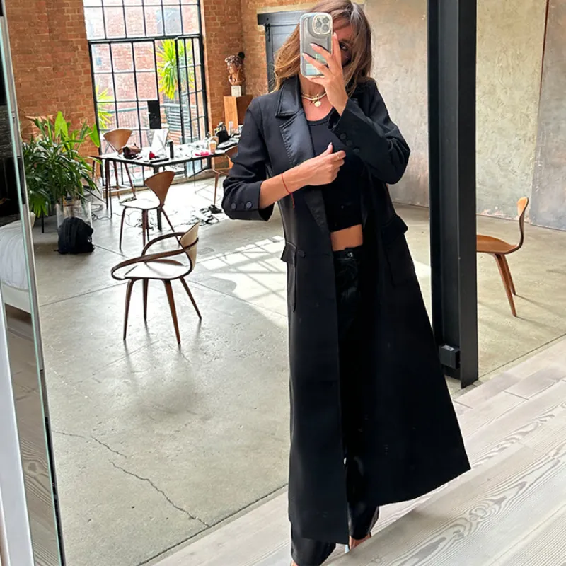 Black Satin Mix 55 Jacket sold by Never Fully Dressed