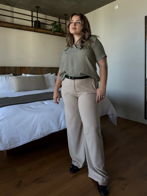 Plus Size Collared Neck Short Sleeve Top sold by 2020 Ave