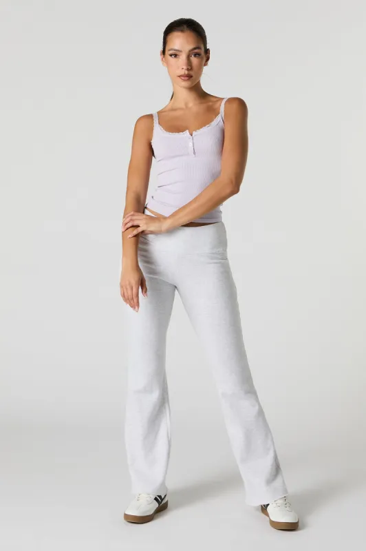 Débardeur Henley côtelé avec liséré de dentelle sold by Urban Planet