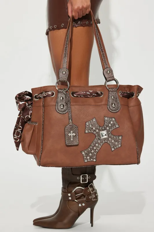 Jesus Take The Wheel Tote Bag - Brown sold by Fashion Nova