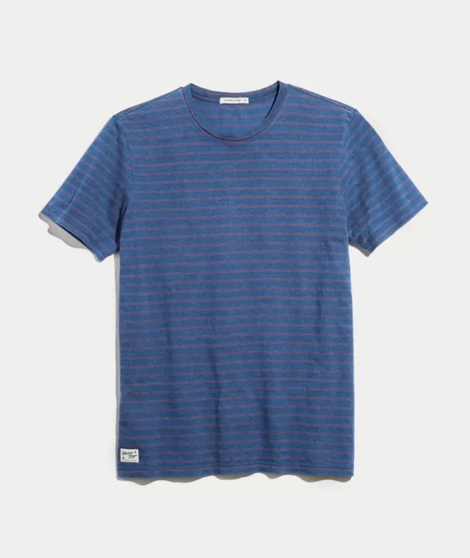 Signature Crewneck in Indigo Stripe sold by Marine Layer