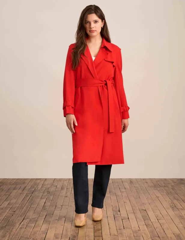 Collection Compression Long Trench Jacket sold by Anne Klein