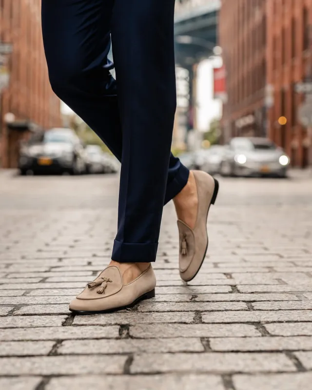 Beige Suede Leather Fresco Loafers sold by Costoso Italiano