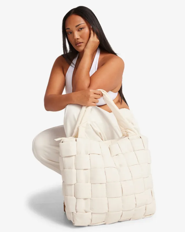 Puffer Tote Bag | Vanilla sold by Crop Shop Boutique
