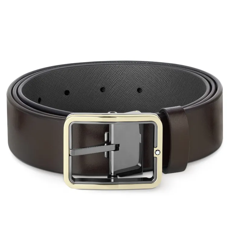 Montblanc Reversible 35mm Leather Belt Brown Grey D sold by Jura Watches