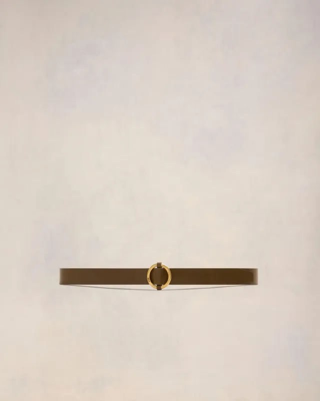 Ceinture Marron Ami Boucle Ronde 30 Mm En Cuir sold by Ami
