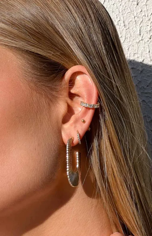 Tana Gold-Plated Hoop Clip Earrings sold by Beginning Boutique