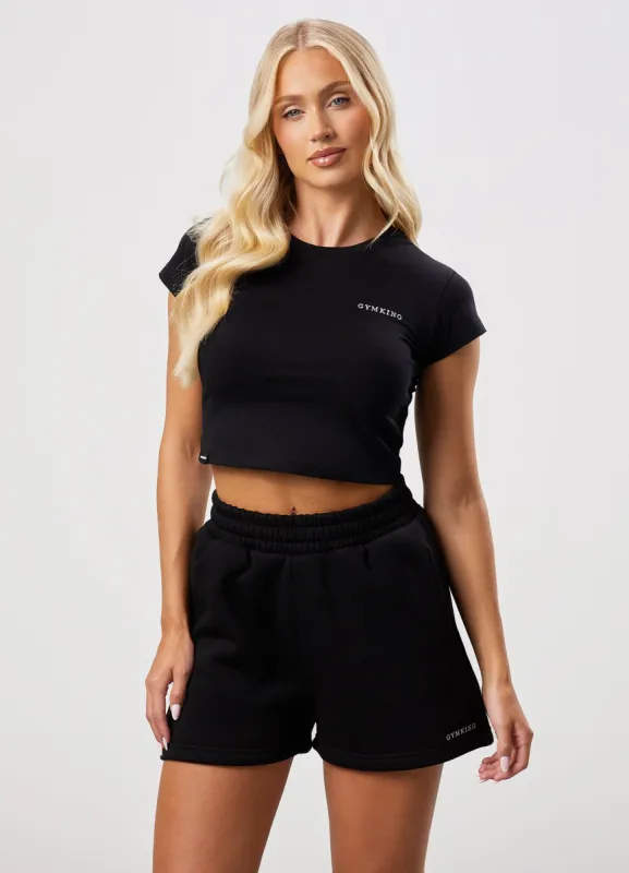 Gym King 365 Crop Jersey Tee - Black sold by The Gym King